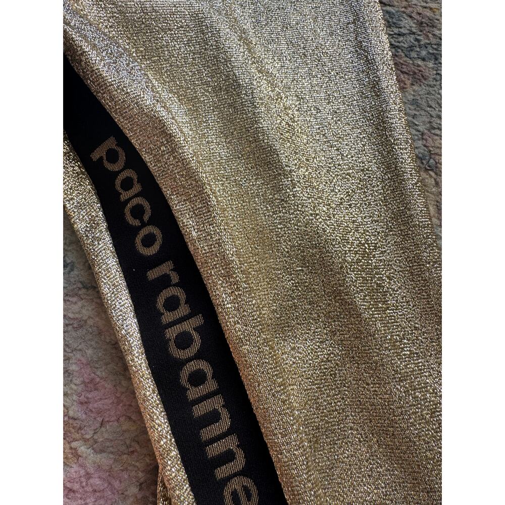 Paco Rabanne Metallic Gold Stretch-Jersey Leggings - Picture 5 of 5